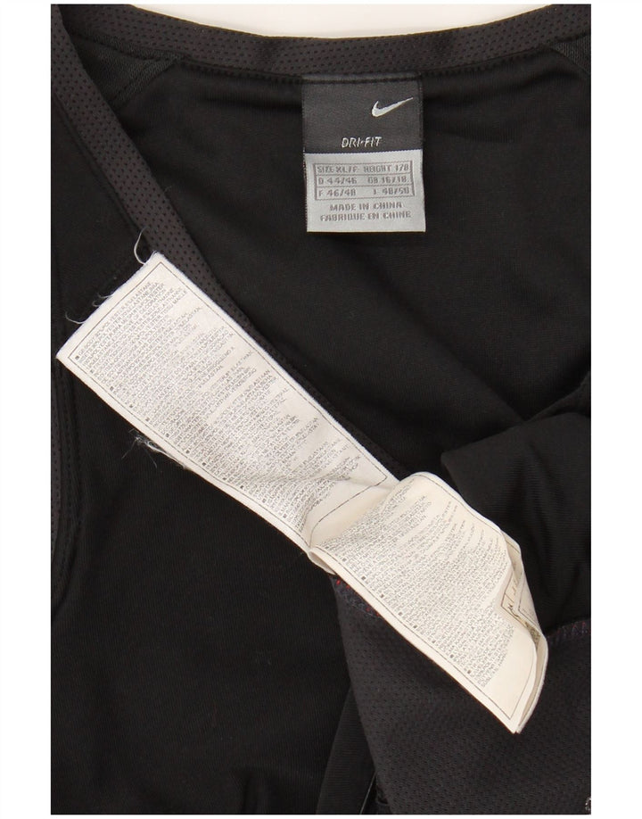 NIKE Ženska Dri Fit Crop Vest Top UK 16/18 XL crni poliester u boji