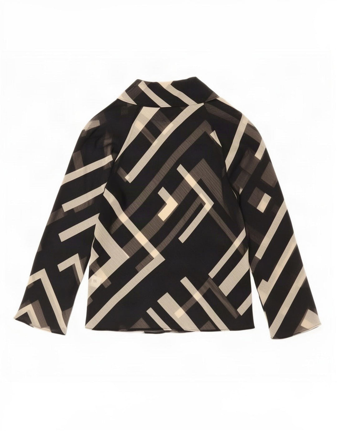 Zara ženska bluza Top UK 10 Mali crni geometrijski poliester