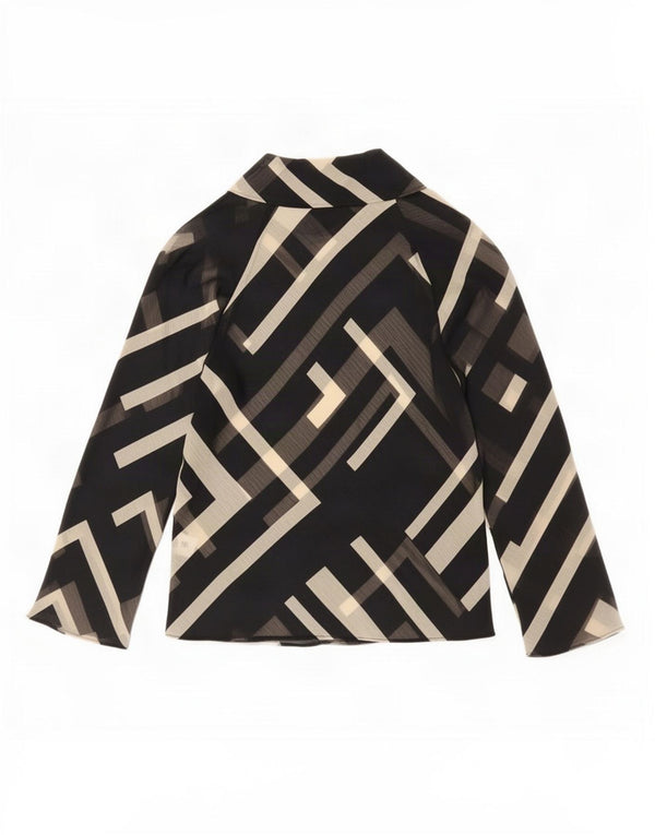 Zara ženska bluza Top UK 10 Mali crni geometrijski poliester