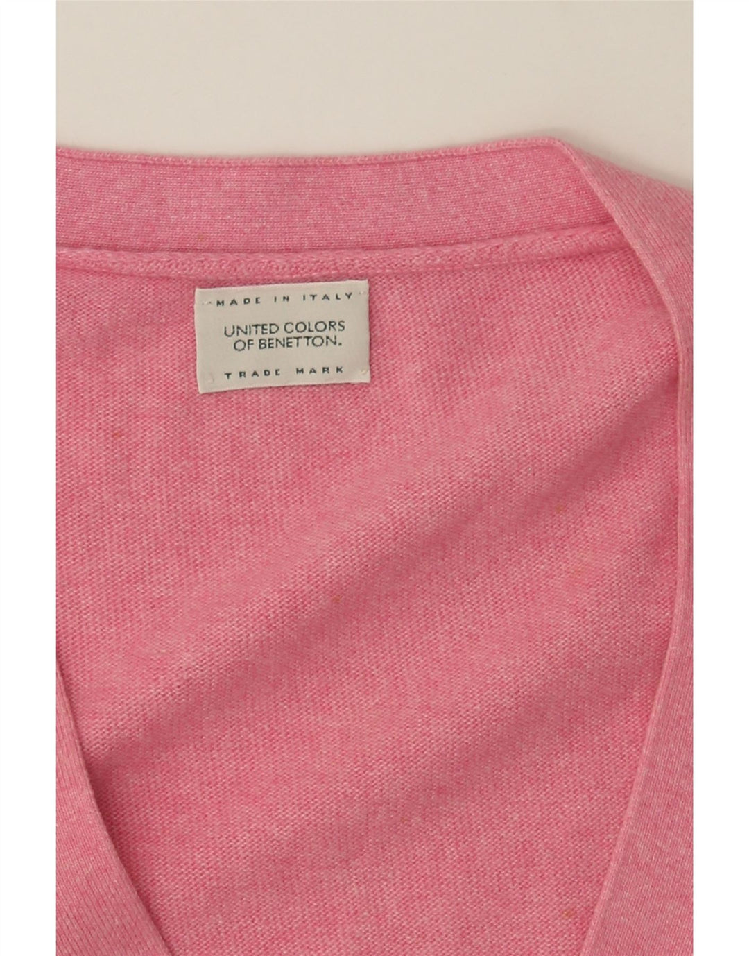 BENETTON Womens Cardigan Sweater UK 14 Medium Pink Viscose Vintage Benetton and Second-Hand Benetton from Messina Hembry 