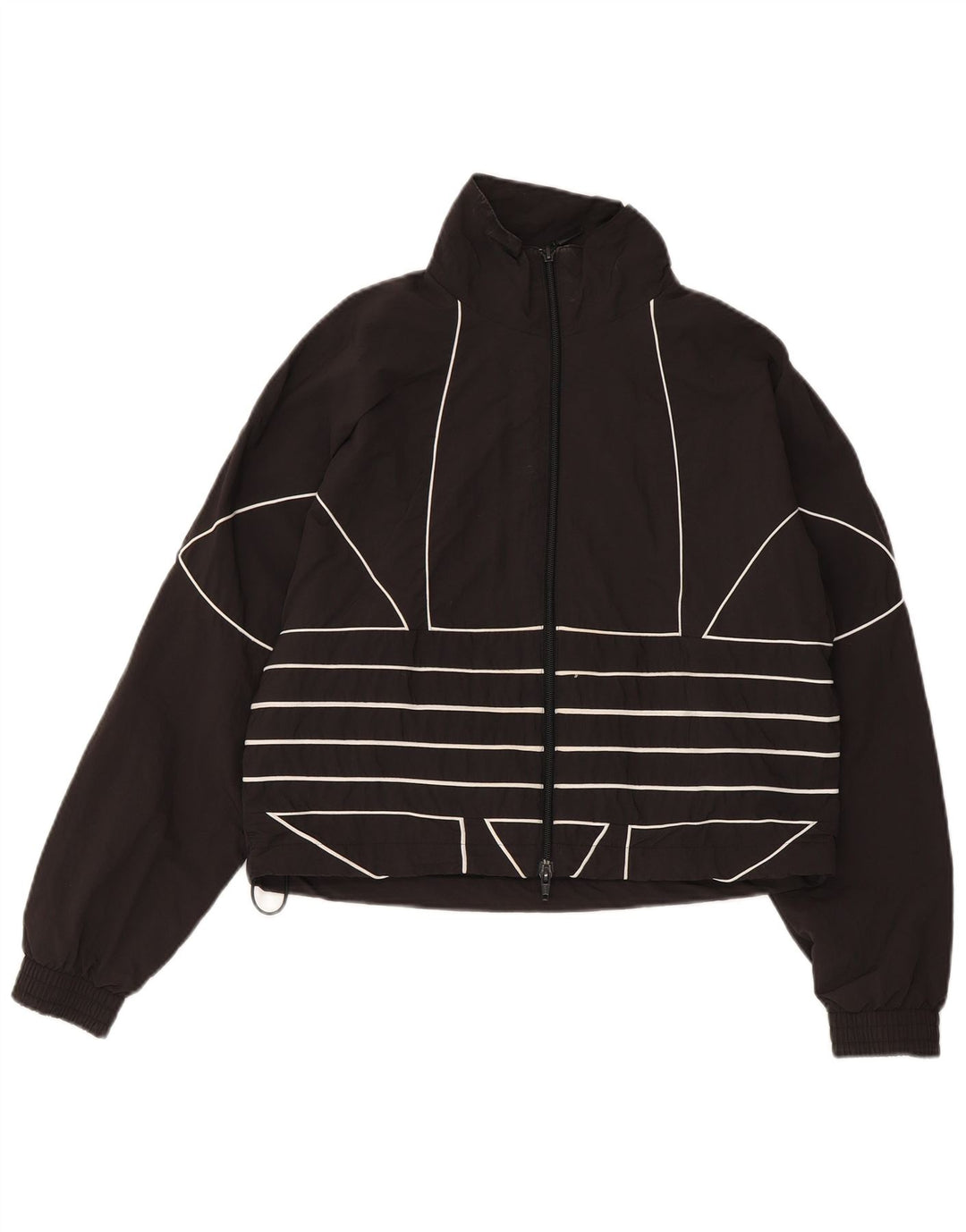 Adidas ženska gornja jakna s grafičkim motivima UK 8 Mala crna poliamidna