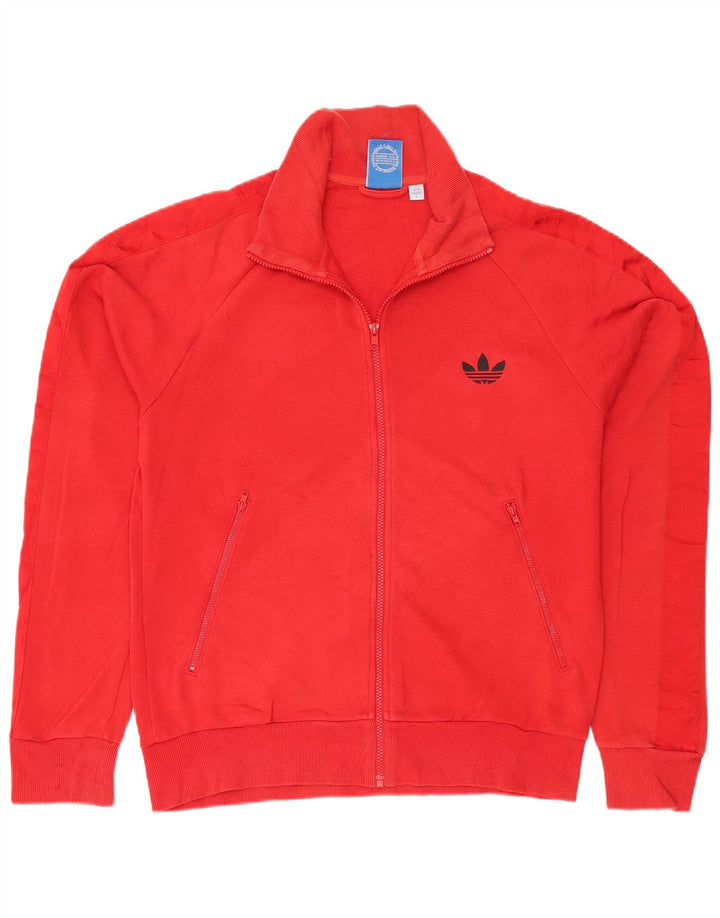 Velika crvena pamučna muška trenirka s grafičkim motivima Adidas