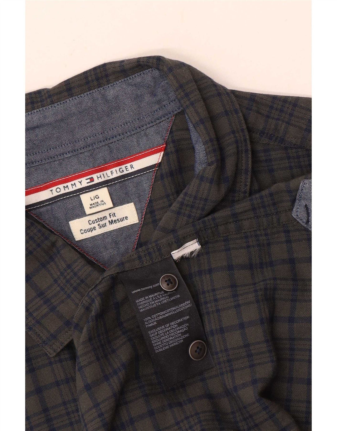 Tommy Hilfiger muška majica prilagođenog kroja veliki sivi karirani pamuk