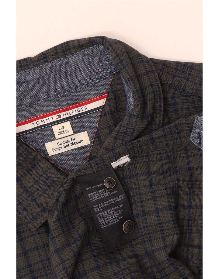 Tommy Hilfiger muška majica prilagođenog kroja veliki sivi karirani pamuk