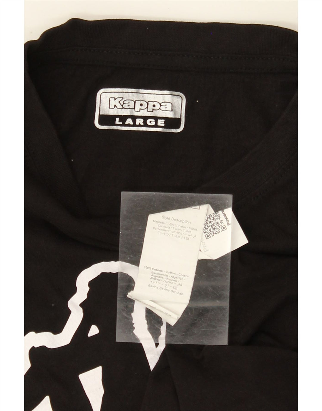 KAPPA Muška majica kratkih rukava s grafičkim motivima, veliki crni pamuk
