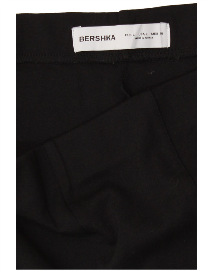 Bershka Ženske vruće hlačice Large W32 crna viskoza