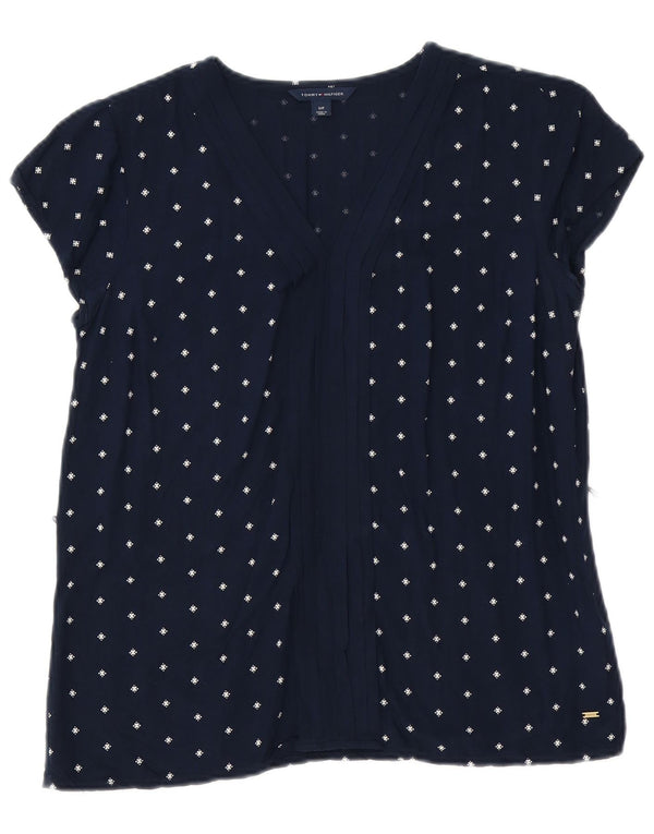 Tommy Hilfiger Top ženska bluza s apstraktnim uzorkom UK 10 Small tamnoplava
