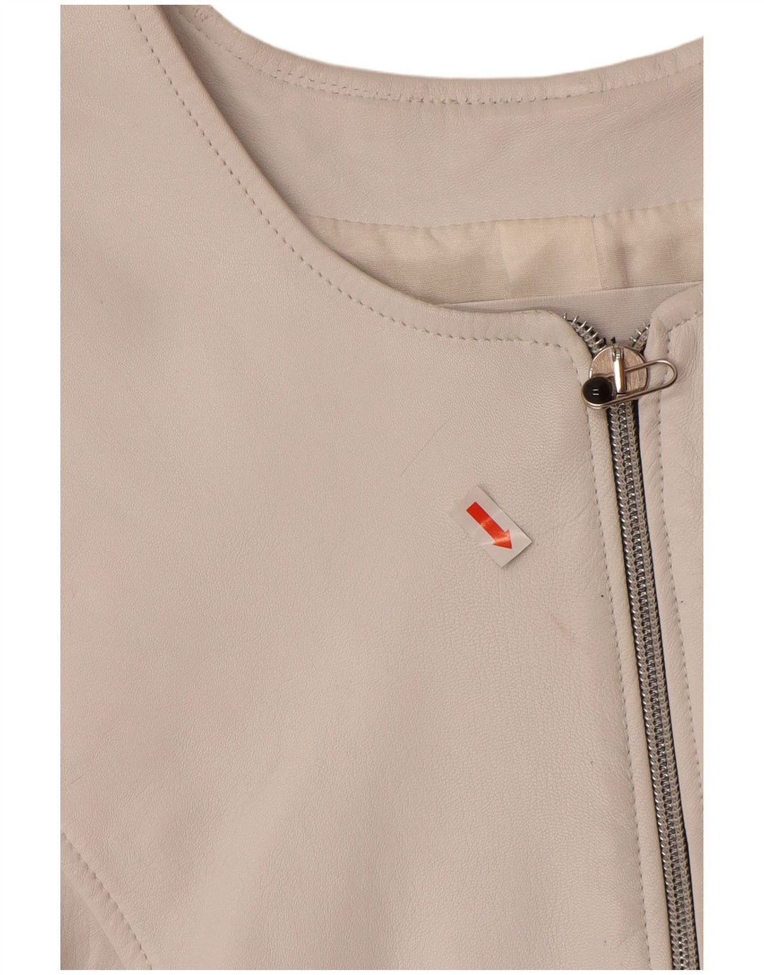 VINTAGE ženska kožna jakna UK 12 Srednje bijela