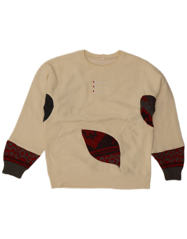 Champion Ženski džemper s grafičkim motivima UK 16 Large Off White Colourblock