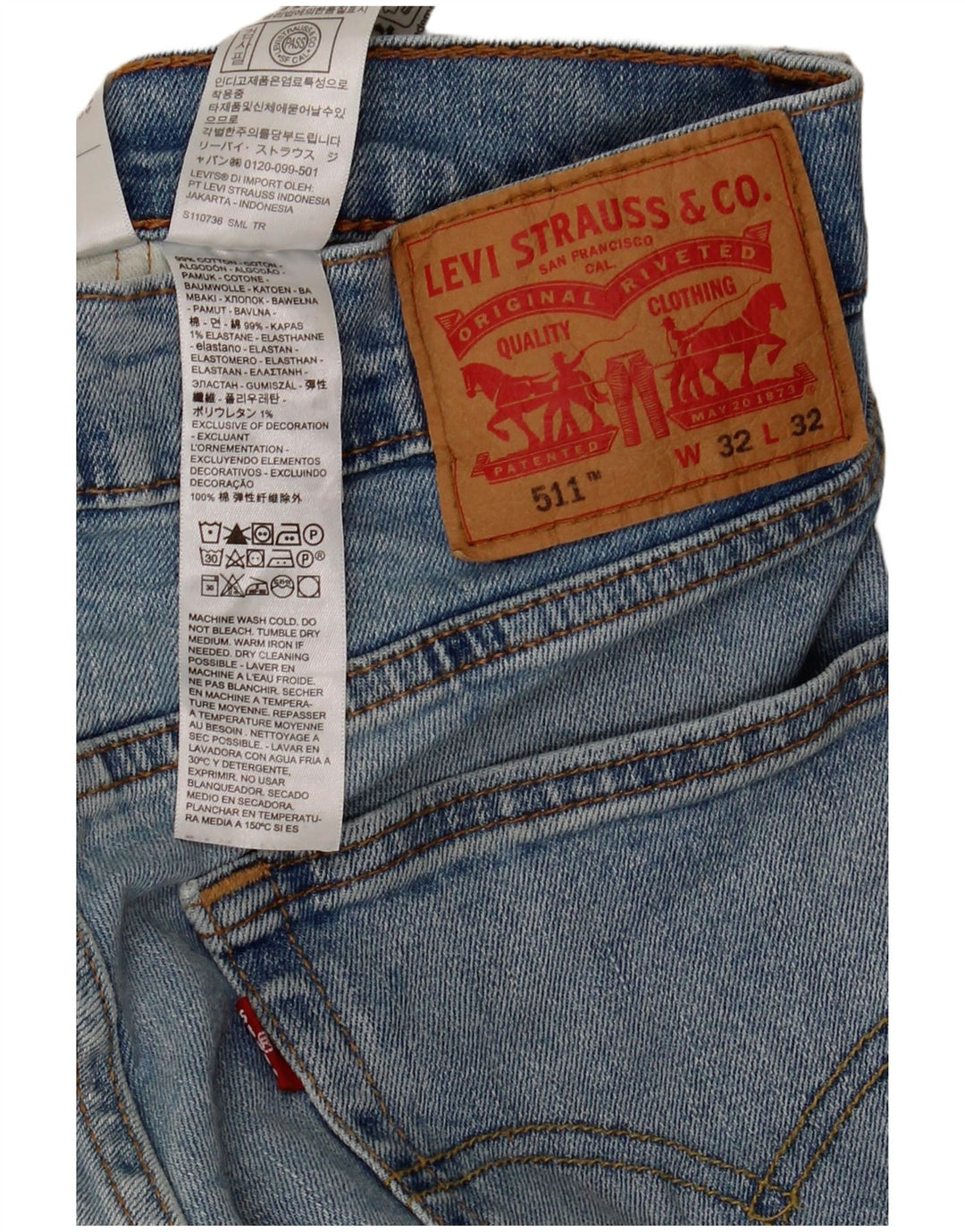 Levi's muške 511 uske traperice W32 L32 plavi pamuk