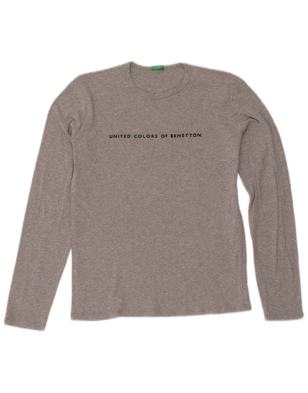 Benetton ženska majica dugih rukava s grafikom UK 12 srednje sive mrlje