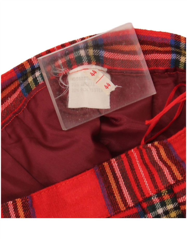 VINTAGE ženska plisirana suknja s noževima IT 44 srednje veličine W32 crvena karirana vuna