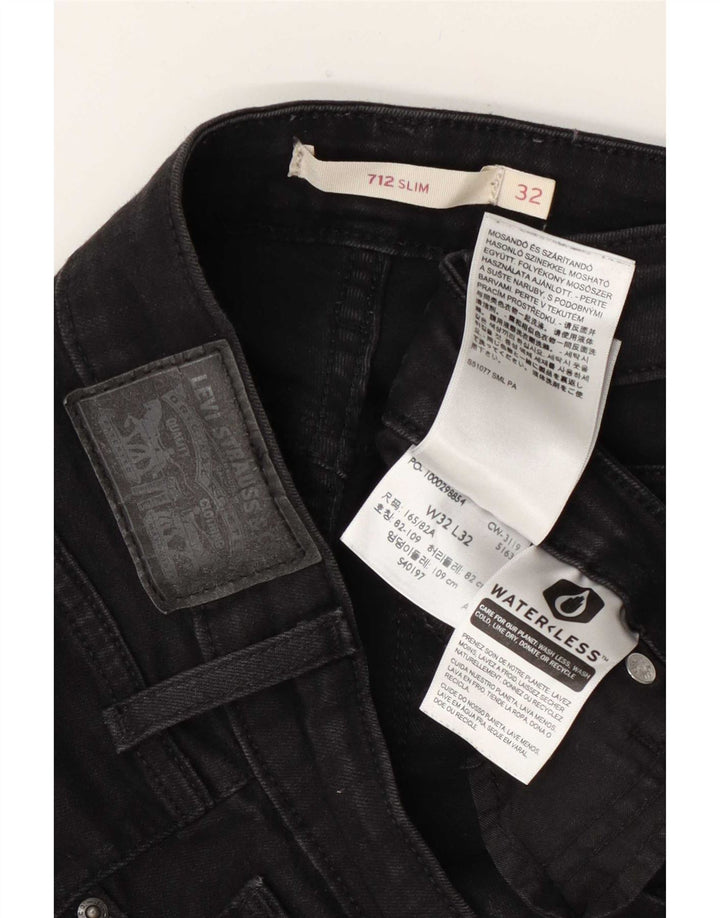 Levi's ženske 712 uske traperice W32 L32 crni pamuk