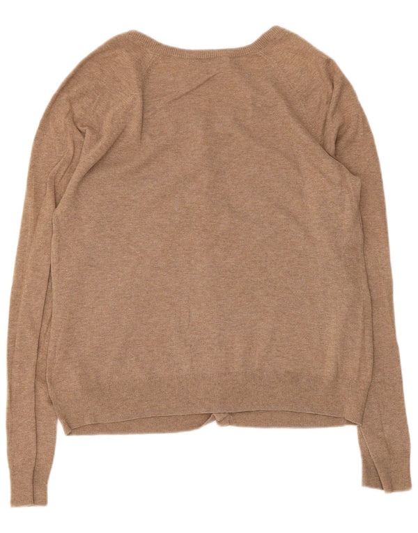 Gap Womens Cardigan Sweater UK 12 Medium Brown Cotton