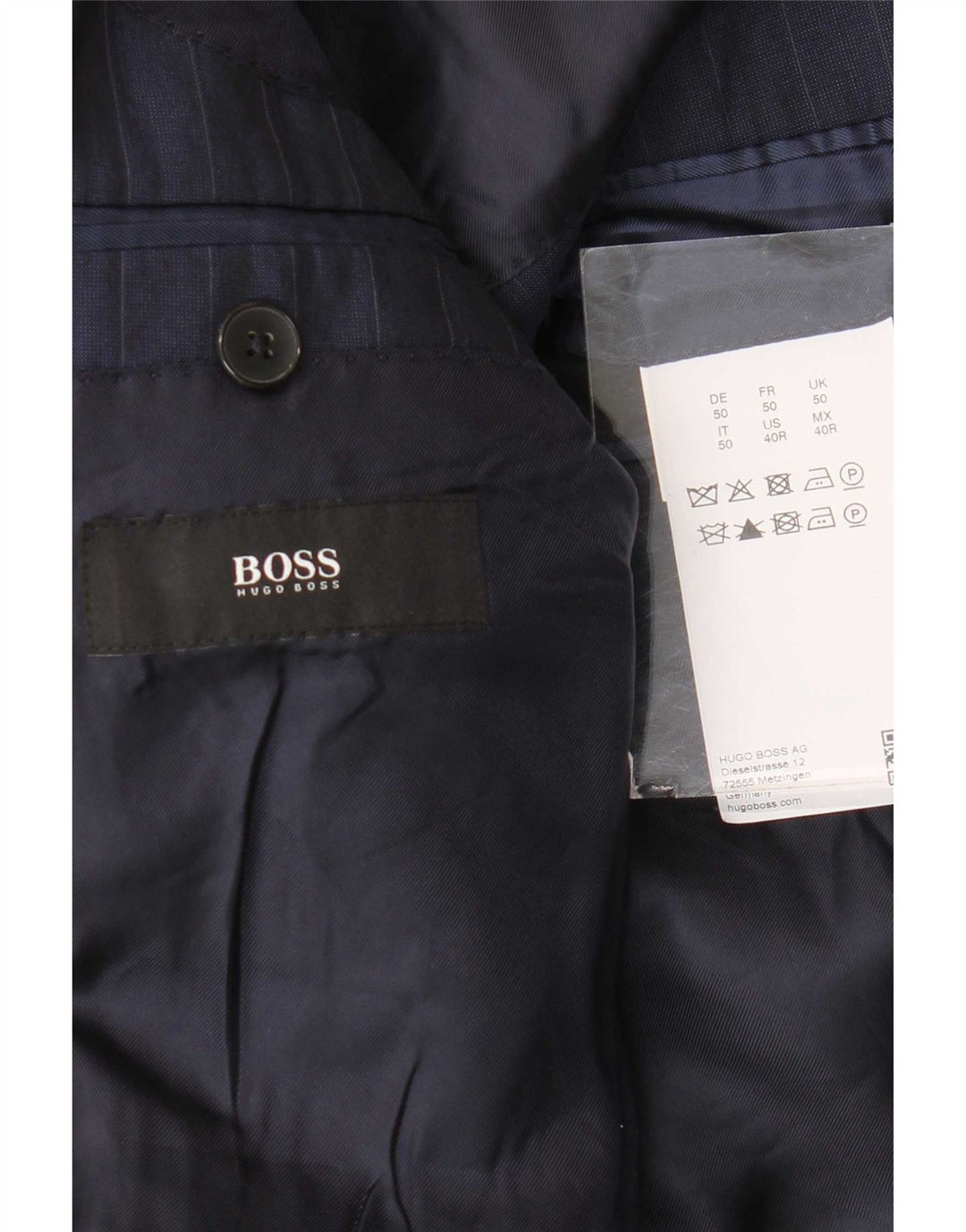 Hugo Boss muška jakna sa 2 gumba EU 50 velike tamnoplave pruge