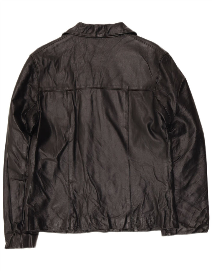 Vintage ženska kožna jakna UK 14 srednje crna koža