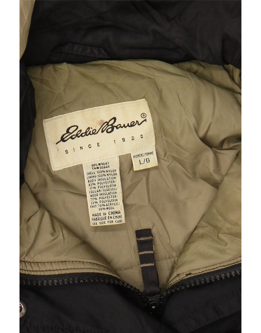 EDDIE BAUER Ženska velika vjetrovka s kapuljačom UK 16 Velika crna