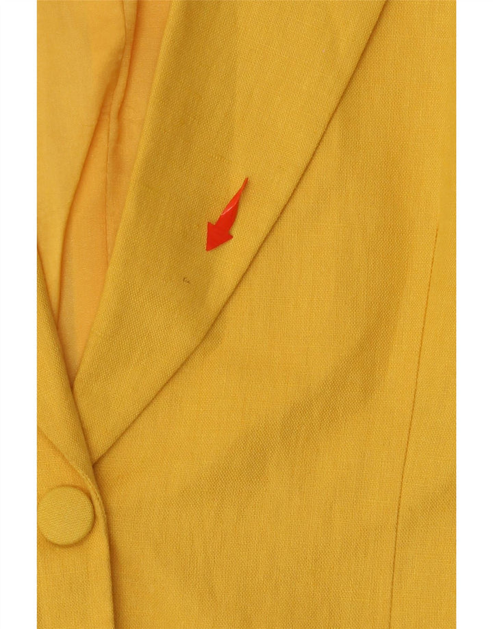 POP 84 Ženska jakna sa 2 gumba UK 12 Srednje žuto platno