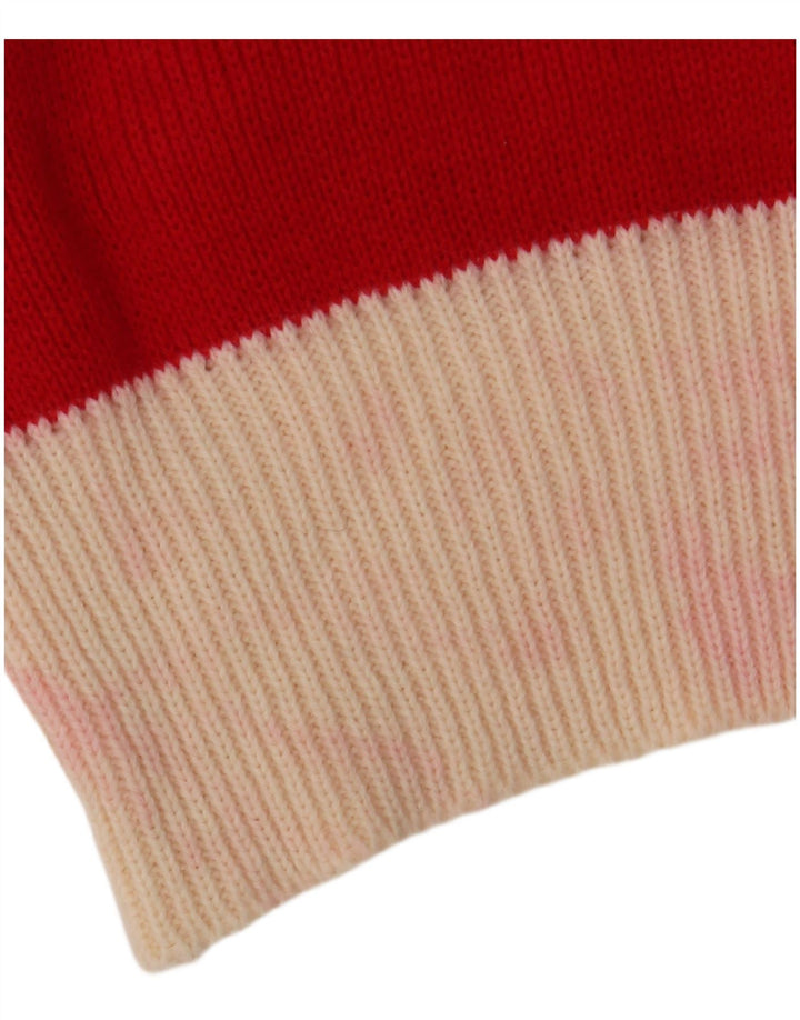 VINTAGE ženski džemper s polo ovratnikom IT 48 XL Crveni akril u boji