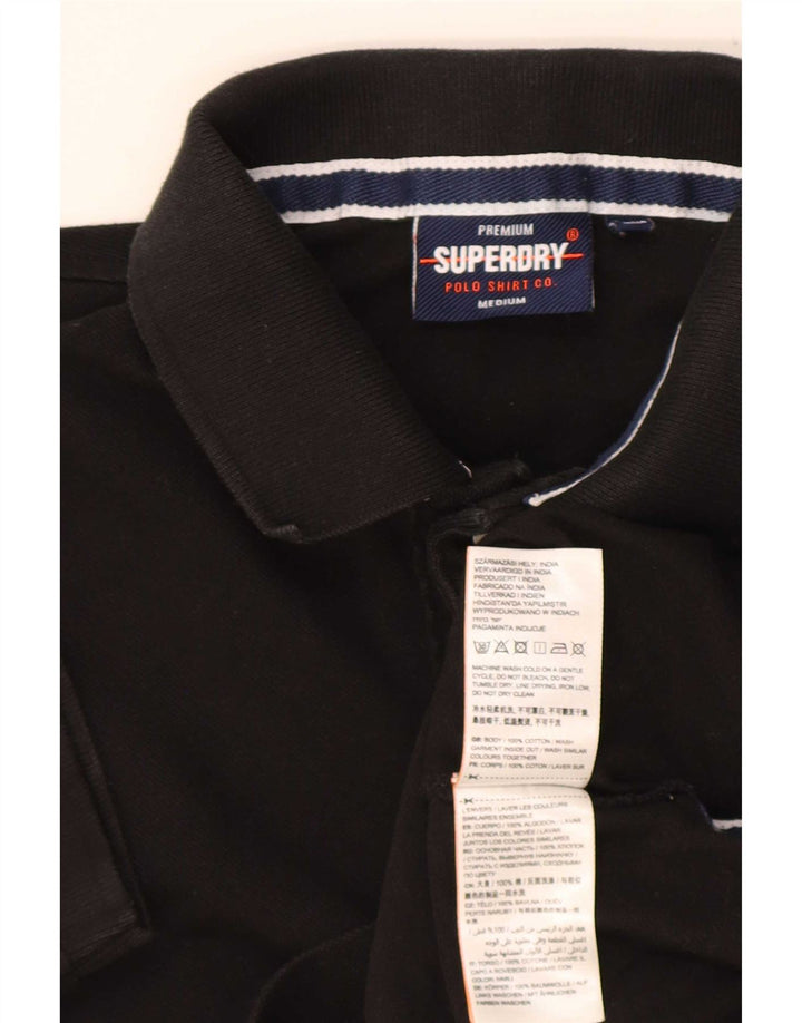 Superdry muška polo majica Srednje crni pamuk
