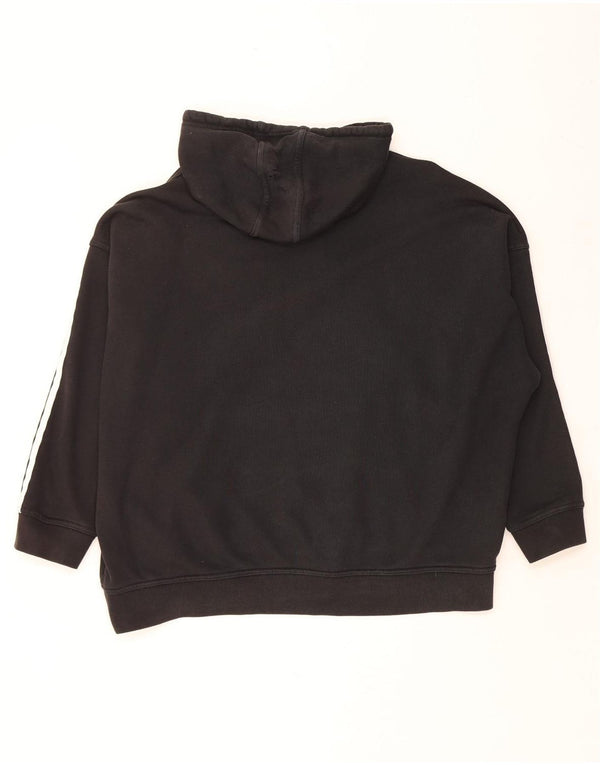 ADIDAS ženska velika majica s kapuljačom UK 16 Veliki crni pamuk