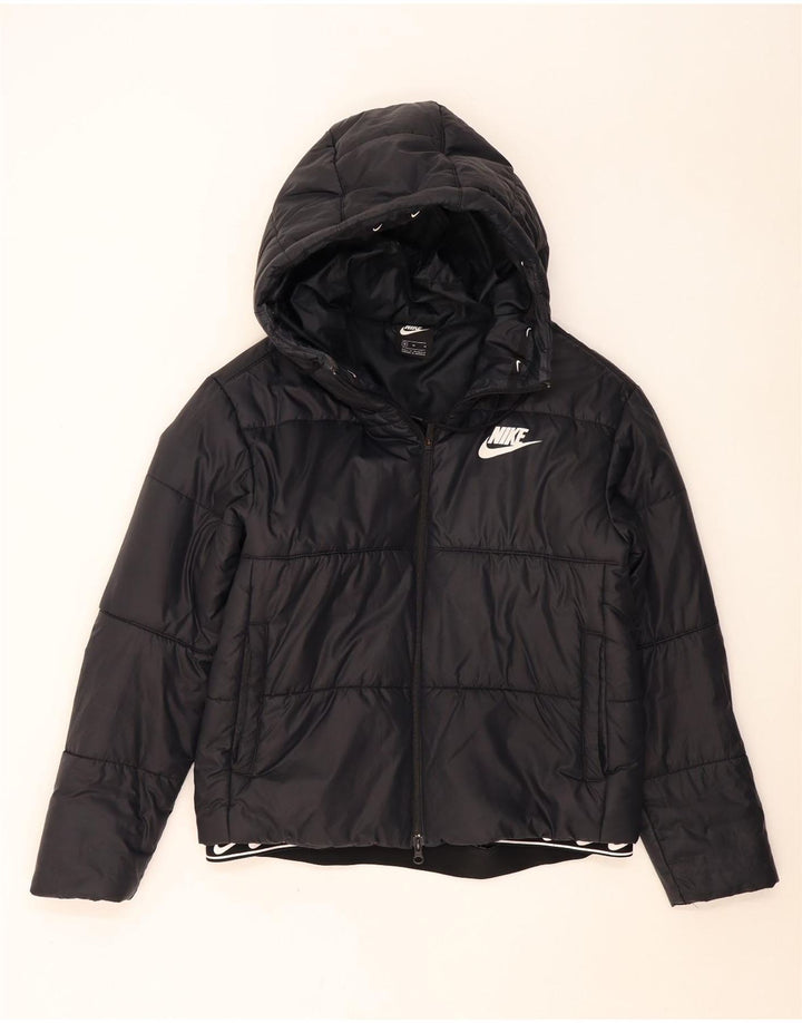 Nike ženska podstavljena jakna s kapuljačom UK 14 srednje crne boje od poliestera