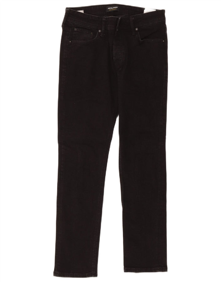 Jack & Jones muške uske traperice W31 L30 crni pamuk