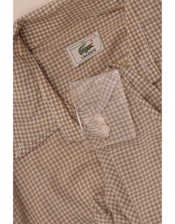 Lacoste muška košulja kratkih rukava, veličina 40, srednje bež karirani pamuk