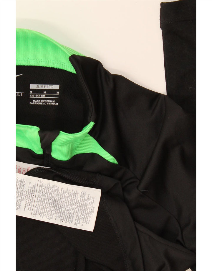 Nike Boys Zip Neck Pullover Top Trenirka 10-11 Years Medium Black