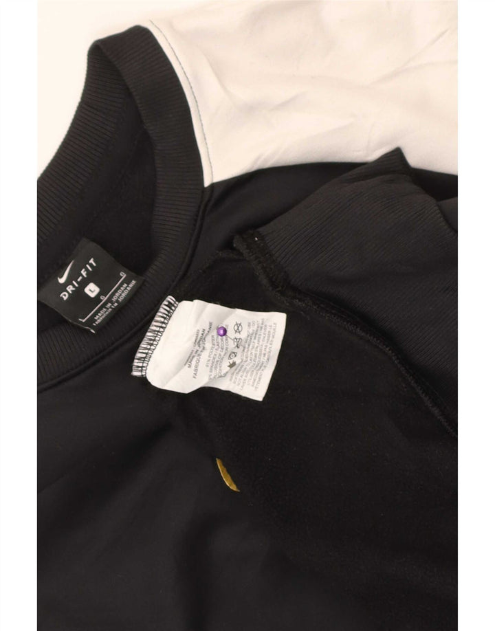 Nike muški Dri Fit Sweatshirt Džemper Veliki crni Colourblock poliester