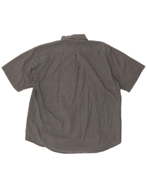 FILA Mens Short Sleeve Shirt XL Black Check Cotton