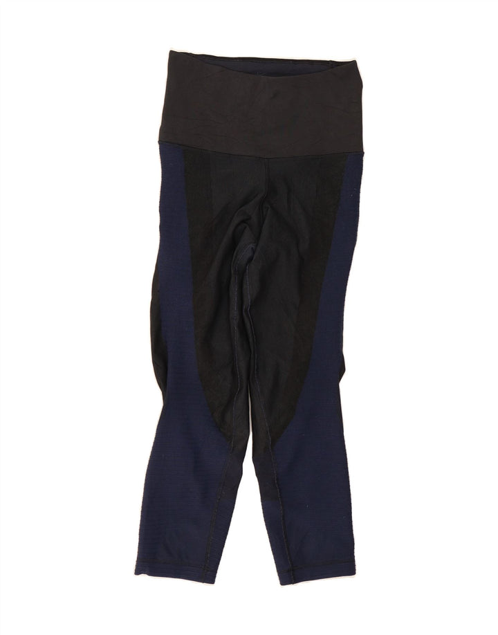 NIKE Womens Dri Fit Capri Leggings UK 12 Medium  Blue Colourblock Vintage Nike and Second-Hand Nike from Messina Hembry 