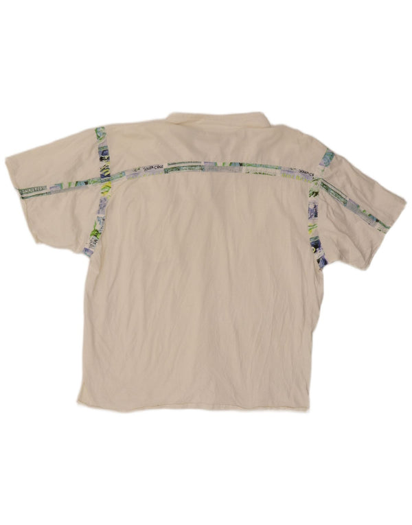 Vintage muška majica kratkih rukava s patentnim izrezom IT 54 XL, bijeli pamuk