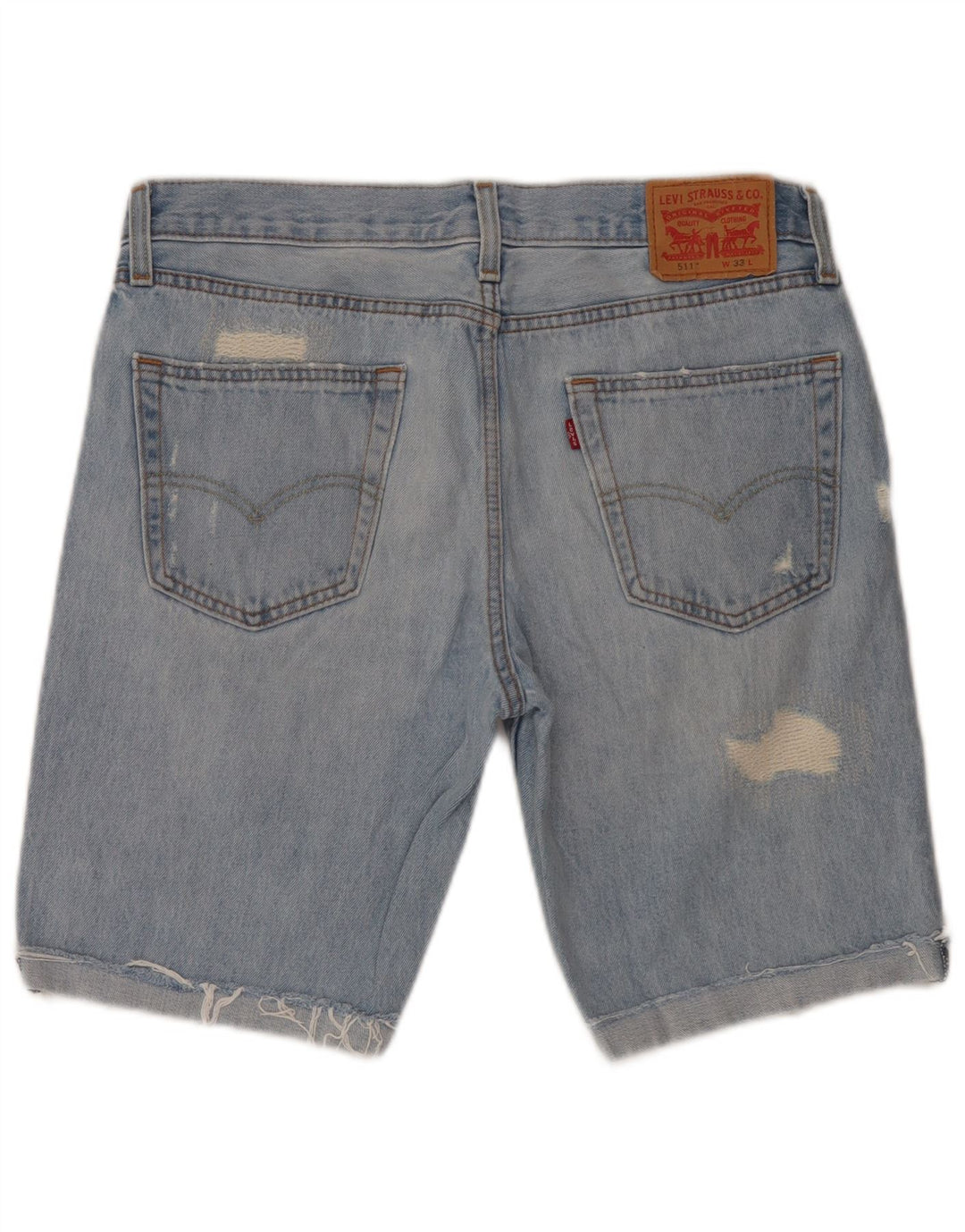 Levi's muške 511 uske kratke traper hlače s oštećenim krojem W33 srednje plavi pamuk