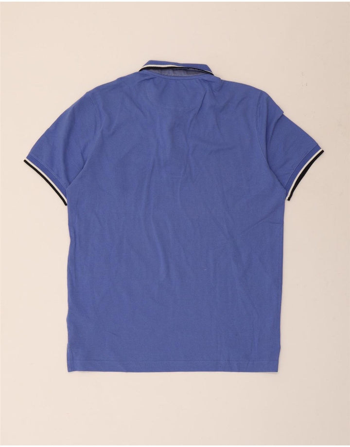 MASSIMO DUTTI Muška polo majica Srednje plavi pamuk