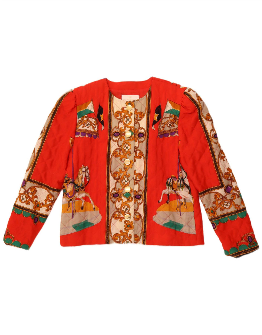 VINTAGE ženski sako s 5 gumba IT 42, srednje narančasti paisley