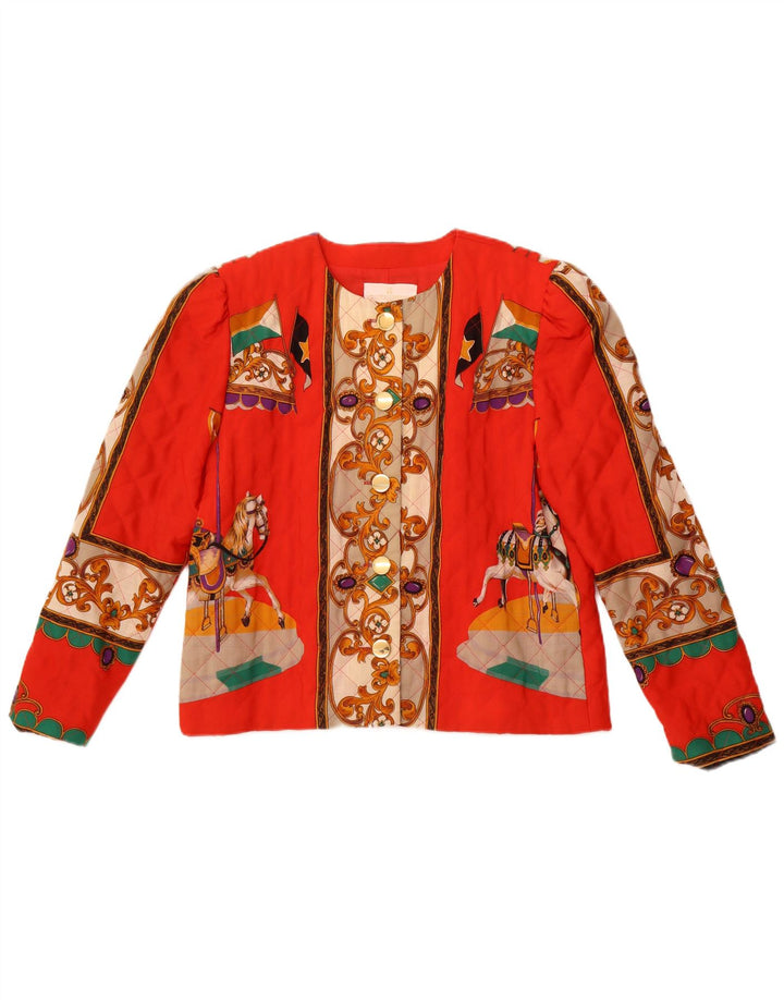 VINTAGE ženski sako s 5 gumba IT 42, srednje narančasti paisley