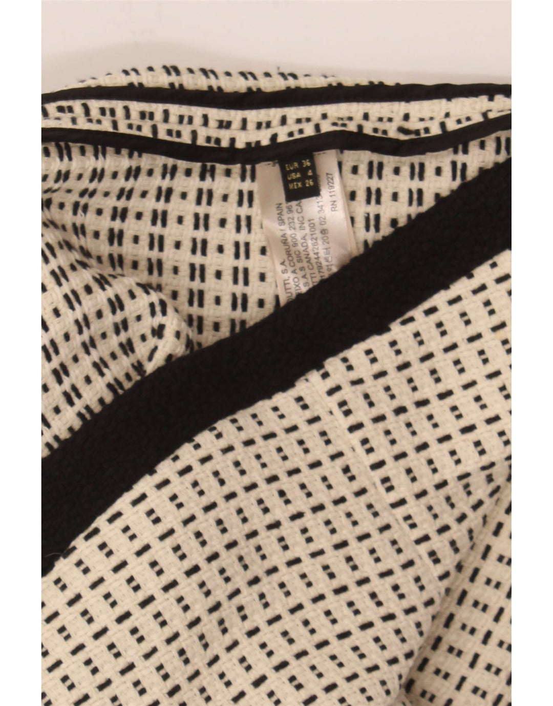 MASSIMO DUTTI Womens Blazer Jacket EU 36 XS Off White Check Cotton Vintage Massimo Dutti and Second-Hand Massimo Dutti from Messina Hembry 