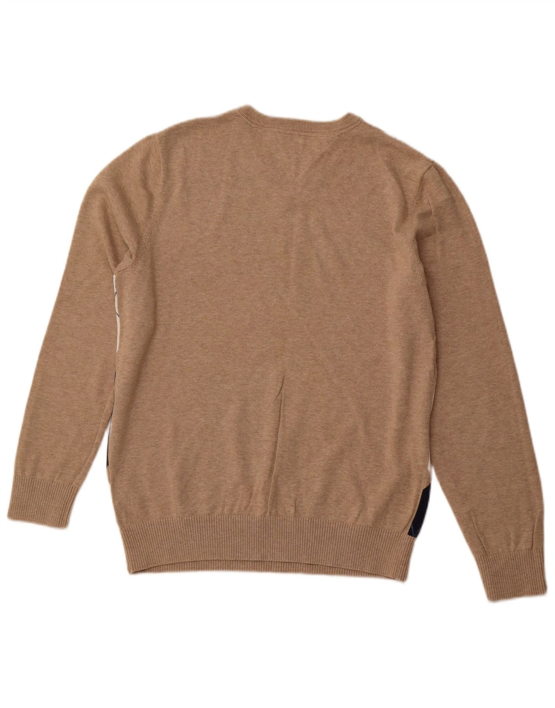 TOMMY HILFIGER Muški džemper s V-izrezom Srednje bež Argyle/Diamond