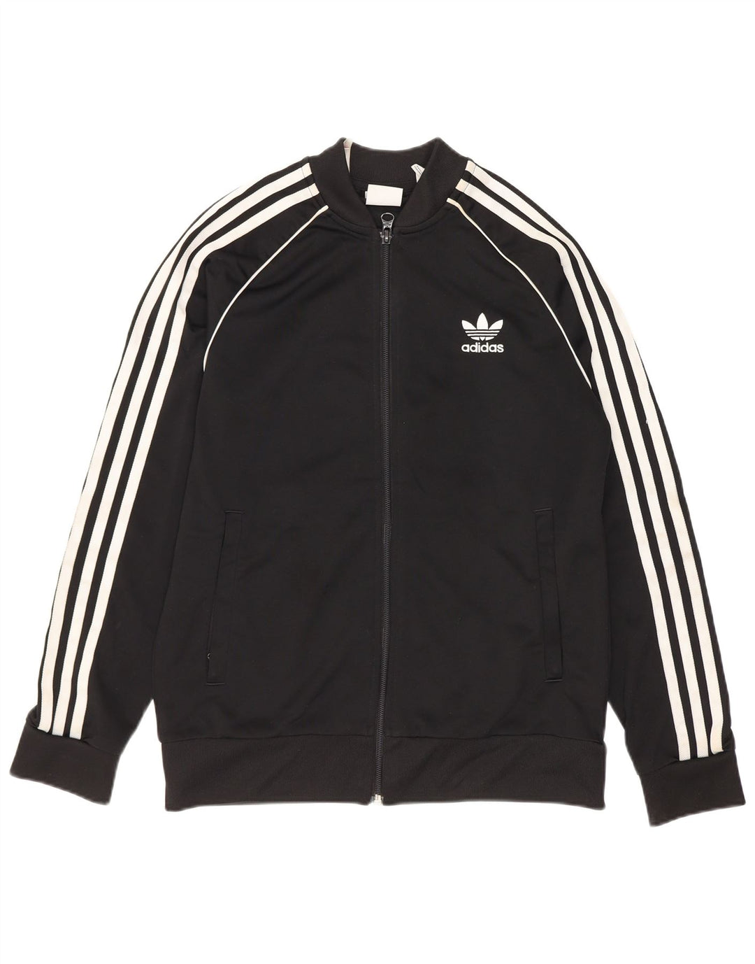 Gornja jakna od trenirke Adidas za dječake 12-13 godina, crni poliester