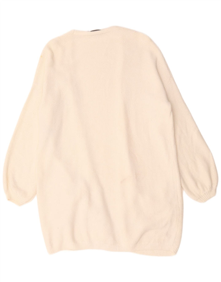 MINT VELVET Ženski prekomjerni dugi kardigan džemper UK 14 Srednje bijeli
