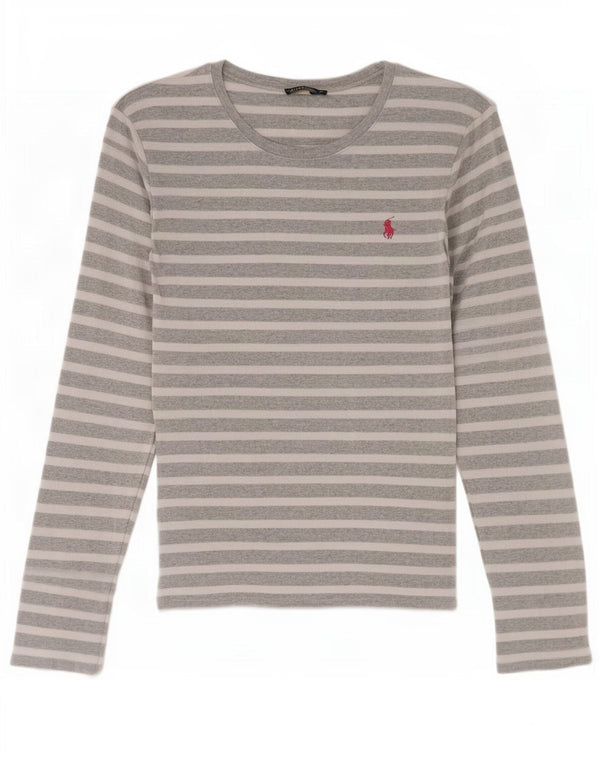 Polo Ralph Lauren ženska majica dugih rukava UK 12 pamuk srednje sive pruge