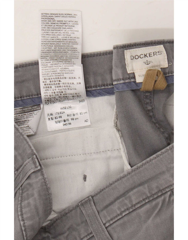 Dockers muške uske chino hlače W32 L29 sivi pamuk