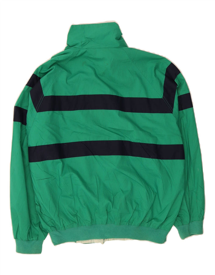 VINTAGE Mens Bomber Jacket IT 50 Large Green Striped Polyester Vintage Vintage and Second-Hand Vintage from Messina Hembry 
