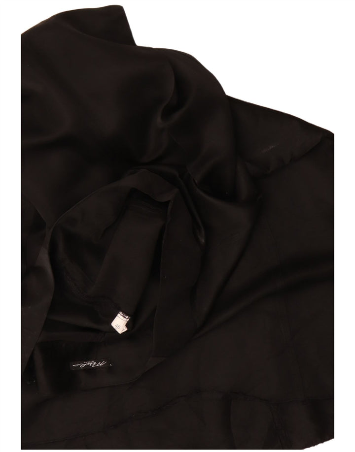 Vintage ženska maksi suknja A-kroja IT 46 Large W32 crna svilena klasična