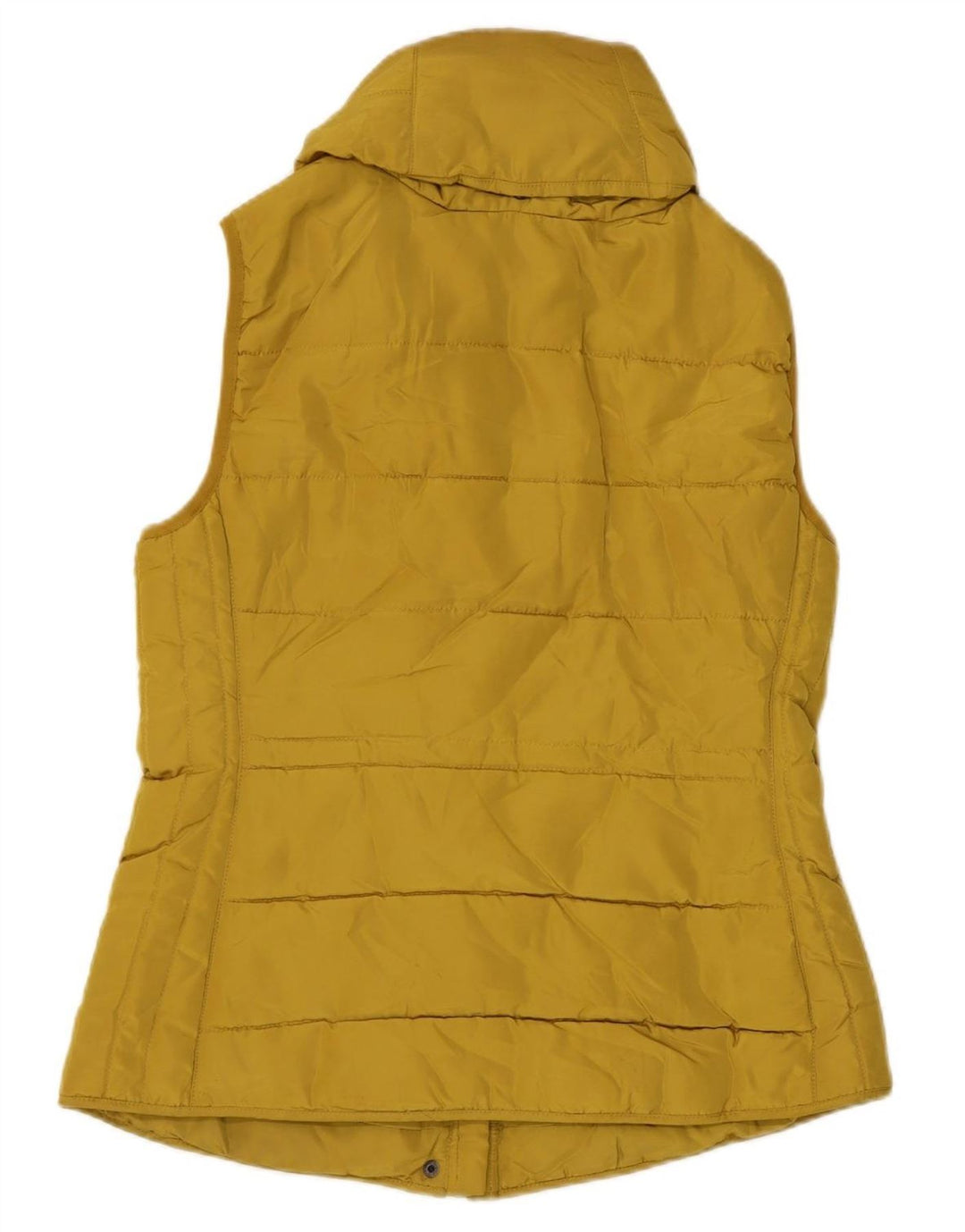 LAURA ASHLEY Womens Padded Gilet UK 12 Medium Yellow Polyester