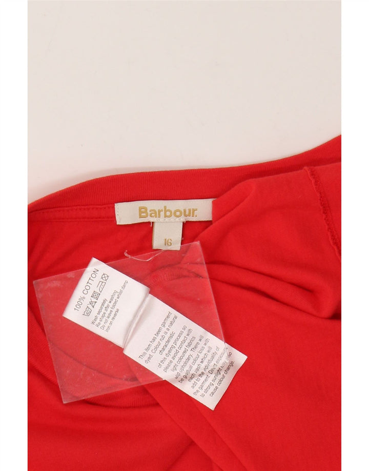 Barbour ženska majica kratkih rukava s grafičkim motivima UK 16 Large Red Cotton