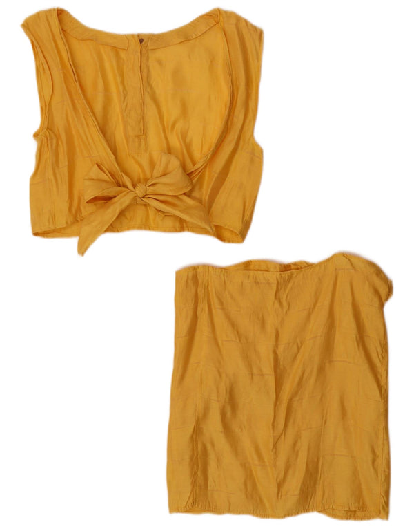 Vintage ženski set suknji od 2 komada UK 12 srednje W30 žuta