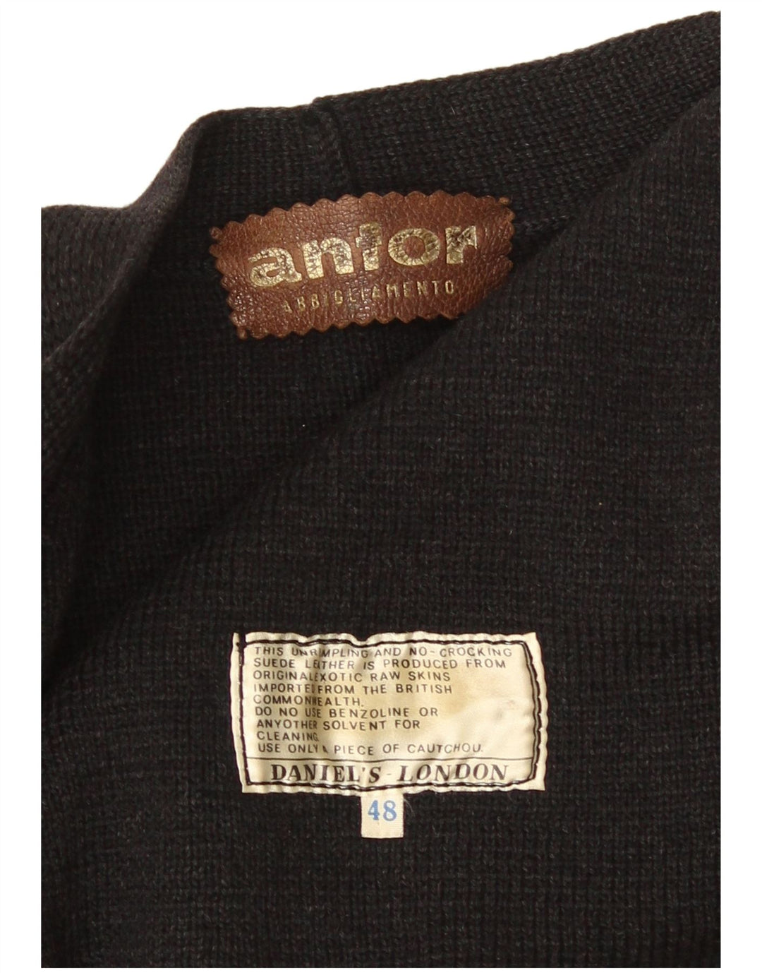 Anfor muški pulover od antilopa EU 48 srednje crne antilop kože