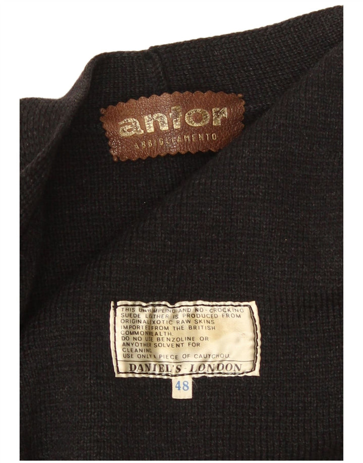 Anfor muški pulover od antilopa EU 48 srednje crne antilop kože